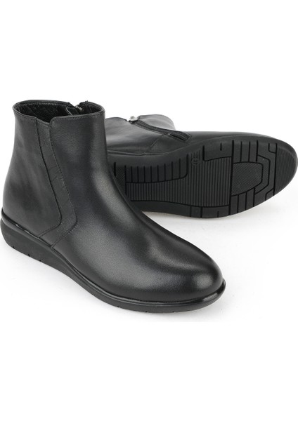 , Kadın Hakiki Deri Konfor Bot 1531022Z7647 Siyah fırsatları