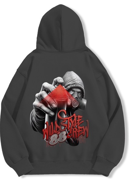 Unisex Sweatshirt Oversize Hoodie Wildstyle Spray Crew