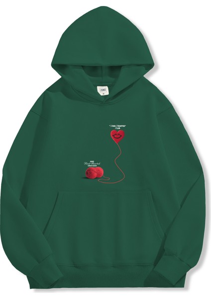 Unisex Sweatshirt Oversize Hoodie Heart Yarn Club