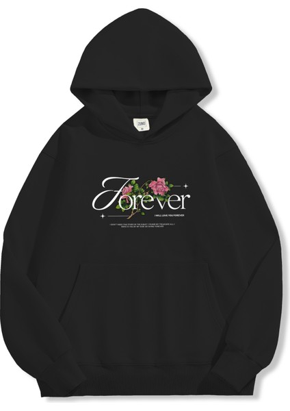 Unisex Sweatshirt Oversize Hoodie Forever Floral modelleri