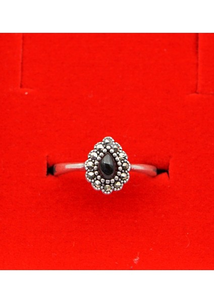 925 Ayar Kadın Gümüş Oltu Taşı Yüzük SY00039 modelleri