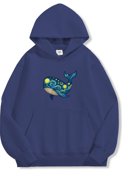Unisex Sweatshirt Oversize Hoodie Van Gogh Whale fiyatları
