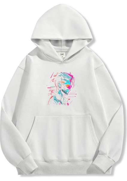 Unisex Sweatshirt Oversize Hoodie Cyberpunk Portrait