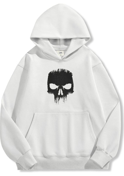 Unisex Sweatshirt Oversize Hoodie Black Skull