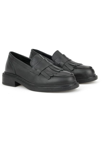 , Kadın Hakiki Deri Ayakkabı 153111Z22402 Siyah indirimleri