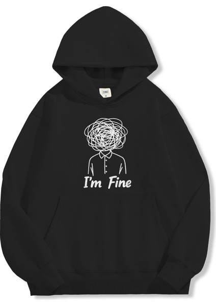 Unisex Sweatshirt Oversize Hoodie I’m Fine modelleri