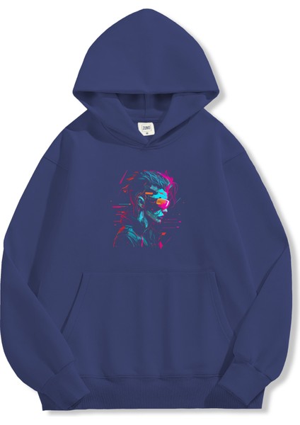 Unisex Sweatshirt Oversize Hoodie Cyberpunk Portrait fiyatları