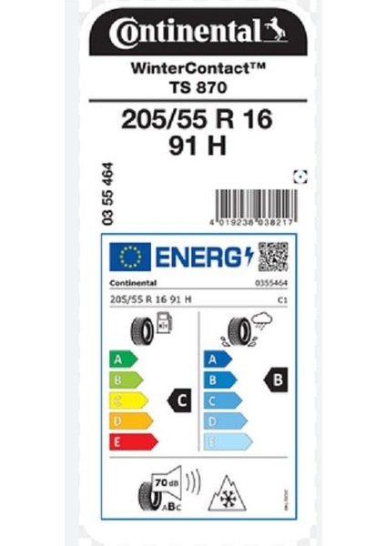 205/55 R16 91H Winter Contact TS870 Oto Kış Lastiği (Üretim Yılı: 2025 ) fiyatları