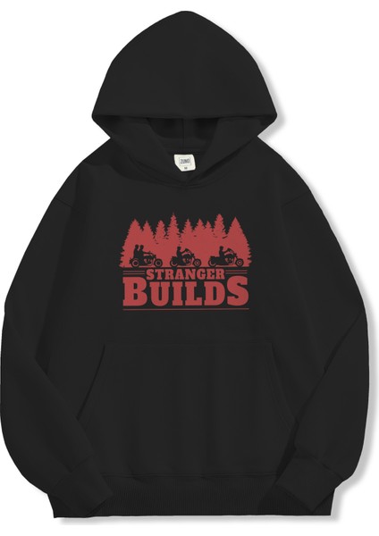 Unisex Sweatshirt Oversize Hoodie Stranger Builds modelleri