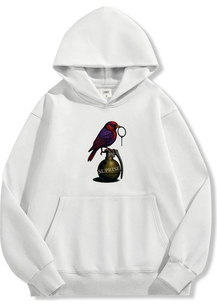 Unisex Sweatshirt Oversize Hoodie Surprise Bird