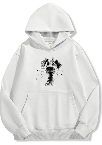 Unisex Sweatshirt Oversize Hoodie Sketch Dog