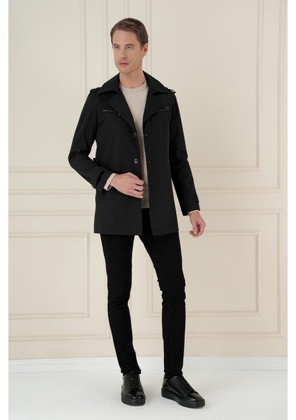 Ka 086 Slim Fit Siyah Spor Kaban