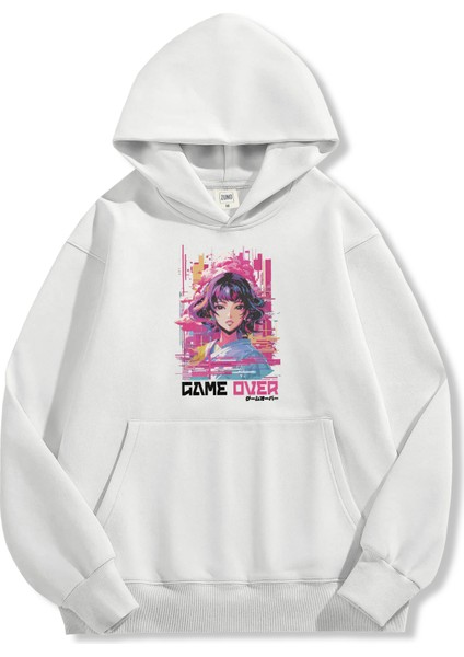 Unisex Sweatshirt Oversize Hoodie Game Over Girl