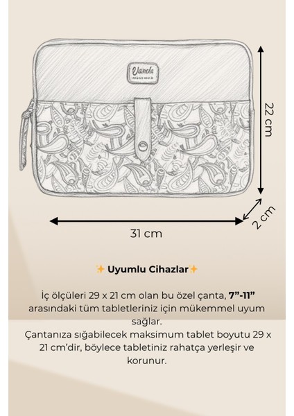 Esmee 10'' 11'' 12'' Inç Apple Ipad/samsung Galaxy/matepad/huawei Tablet Kılıfı & Clutch Çanta