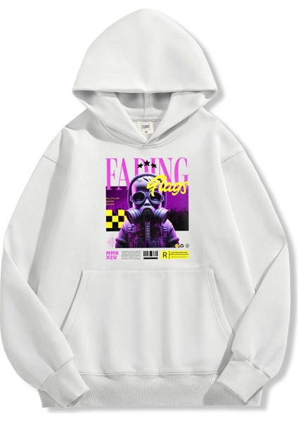 Unisex Sweatshirt Oversize Hoodie Fading Flags