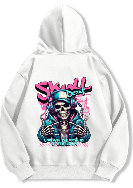 Unisex Sweatshirt Oversize Hoodie Skull Beat