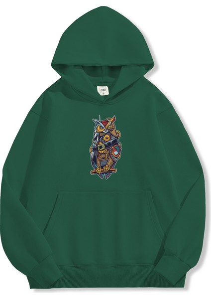 Unisex Sweatshirt Oversize Hoodie Tribal Owl