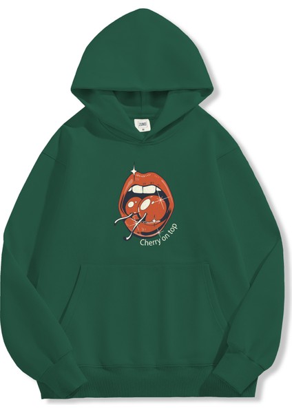 Unisex Sweatshirt Oversize Hoodie Cherry On Top