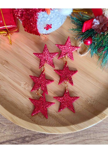 Dancing Stars Kırmızı Yıldız Sallantılı Tasarım Küpe fiyatları