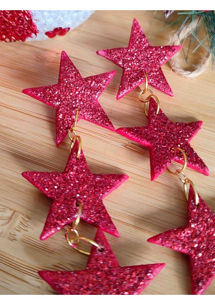 Dancing Stars Kırmızı Yıldız Sallantılı Tasarım Küpe fırsatları