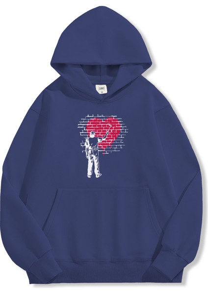 Unisex Sweatshirt Oversize Hoodie Heart Painter fiyatları