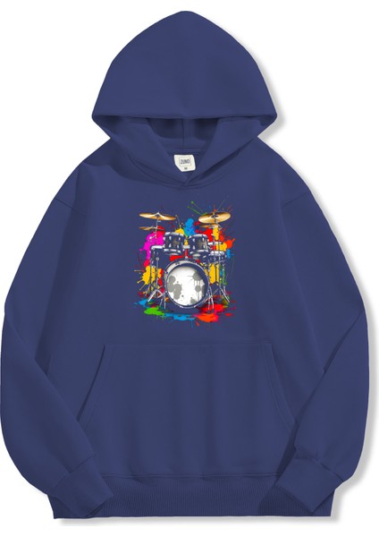 Unisex Sweatshirt Oversize Hoodie Color Splash Drums fiyatları
