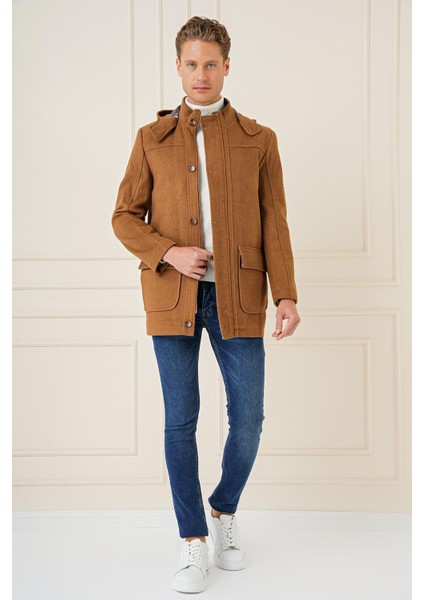 Ka 083 Slim Fit Camel Spor Kaban