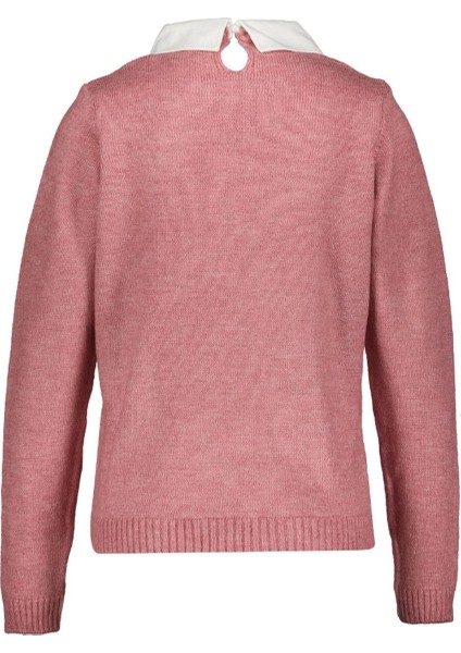 Gömlek Yaka Detaylı Kazak Pembe fırsatları