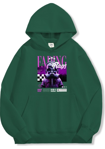 Unisex Sweatshirt Oversize Hoodie Fading Flags