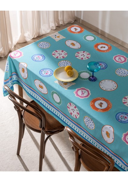 Souane Masa Örtüsü - Turkuaz - 150X150 cm