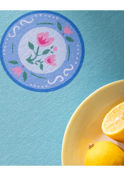 Souane Masa Örtüsü - Turkuaz - 150X150 cm fırsatları