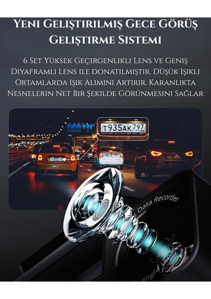 4K Ultra Hd Araç Kamerası Wifi Gps Gece Görüşlü Çift Kameralı fırsatları