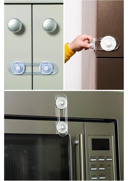 Çekmece Çocuk Kilidi Dolap, Çekmece Koruyucu Mini Çok Amaçlı Kilit - (10 Adet)