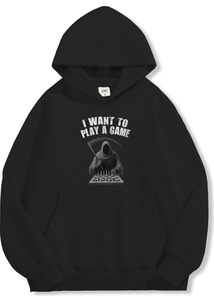 Unisex Sweatshirt Oversize Hoodie I Want To Play A Game modelleri