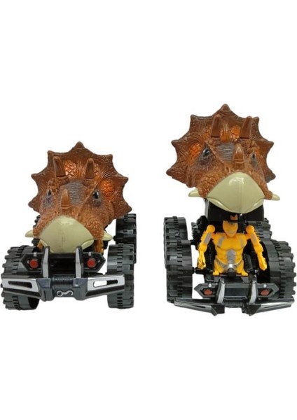 Sürtmeli Dinazor Robota Dönüşen Araba 14 cm - Kahverengi (Lisinya) modelleri