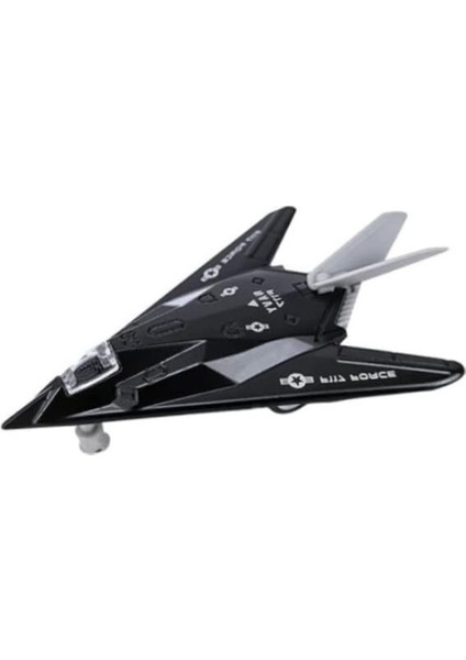 Çek Bırak Mini Metal Uçak - Siyah (Lisinya)