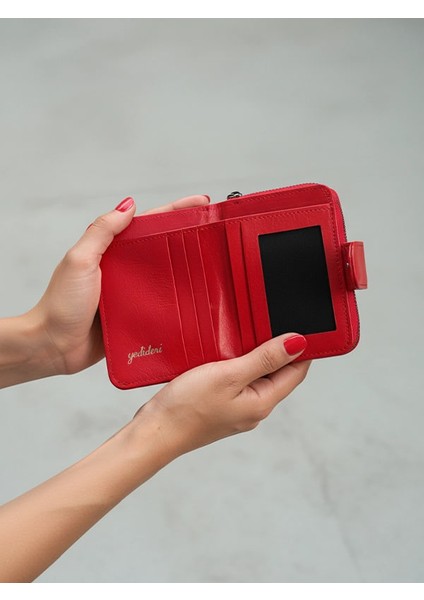 Deri Fermuarlı Küçük Kadın Cüzdanı modelleri
