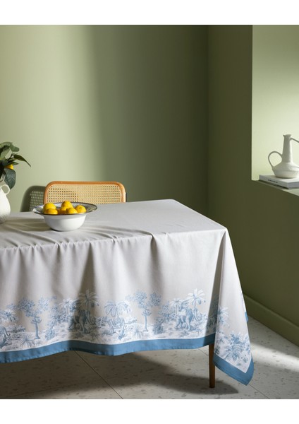 Ravage Masa Örtüsü - Gri/mavi - 150X150 cm