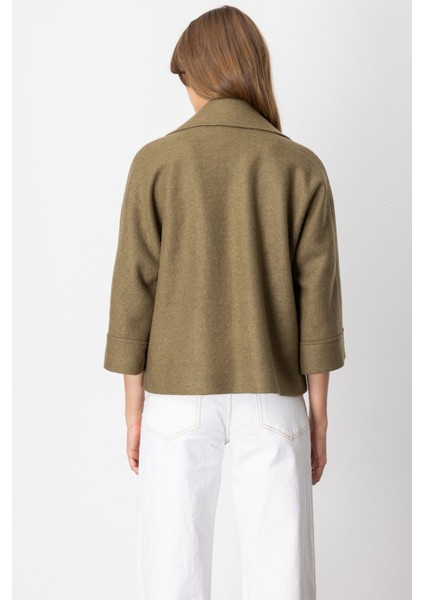 Mi Önü Fermuarlı Kaban Haki 80024 modelleri