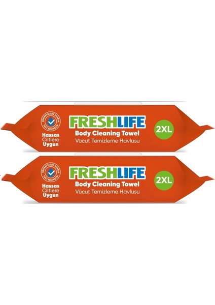 Hasta Vücut Temizleme Islak Mendil Havlu 50 Yaprak Xl (2 Li Set)