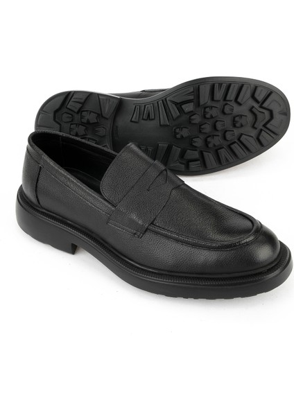 , Erkek Hakiki Deri Ayakkabı 153986Z4337 Siyah