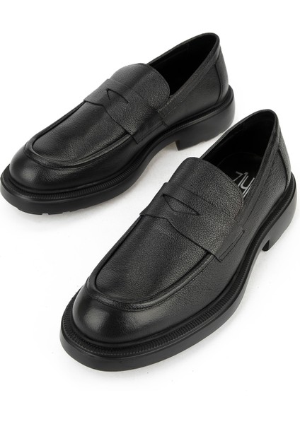 , Erkek Hakiki Deri Ayakkabı 153986Z4337 Siyah