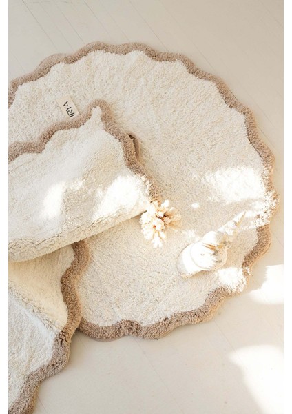 Scallop Yuvarlak Banyo Paspası Bambu 90X90 Bej fırsatları