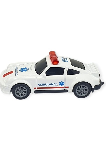 Çek Bırak Metal Küçük Arabalar 8 cm - SH40031 - Beyaz Ambulans Arabası (Lisinya) fiyatları