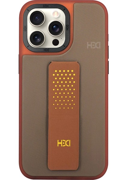 iPhone 15 Pro HBC-239 Colombo Standlı Kapak - Kahverengi