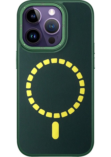 iPhone 13 Pro Kılıf HBC-156 Forum Magneticsafe Kapak - Koyu Yeşil