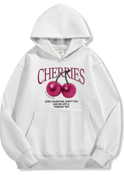 Unisex Sweatshirt Oversize Hoodie Cherries Valentine