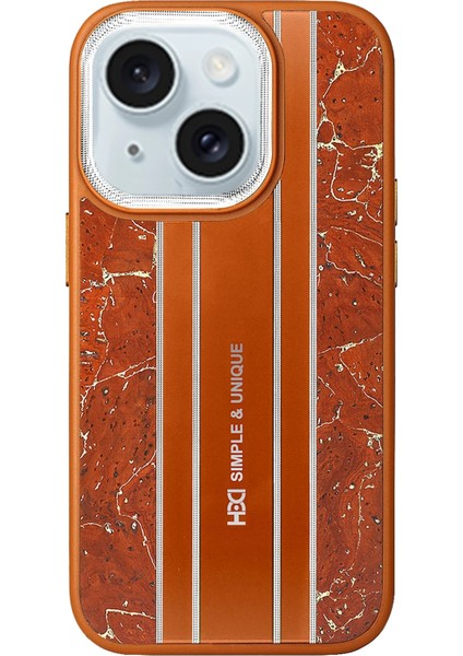 iPhone 15 Kılıf HBC-188 Astra Kapak - Kahverengi