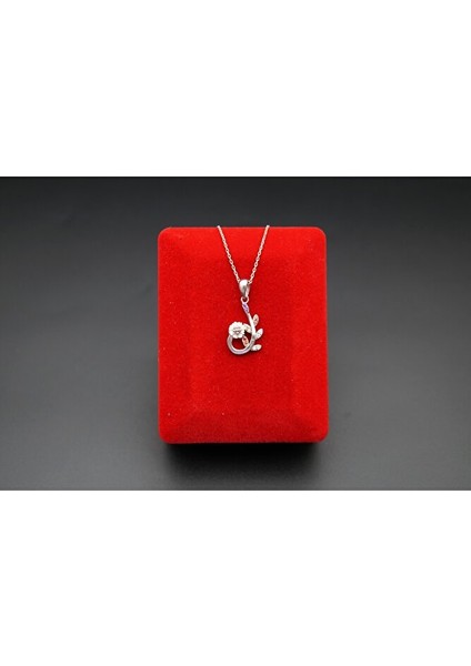 925 Ayar Gümüş Yaprak Desen Kadın Kolye SK00069