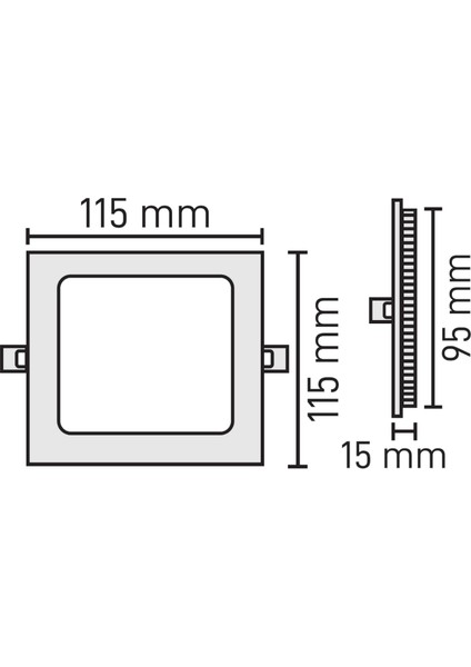 10 Adet 6W Sıva Altı Siyah Kare LED Panel 3000K Günışığı MX-1030 modelleri